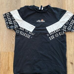 Vintage Ellesse Black and White Logo Tee